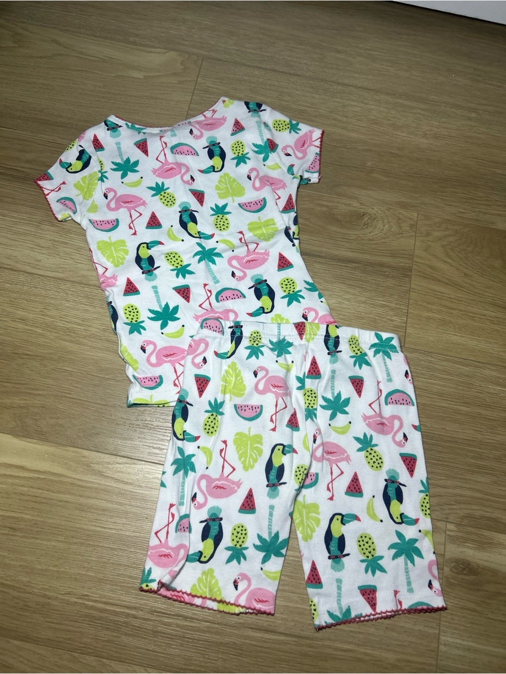 Carter's Tropical Flamingo & Toucan Pajama Set - Pink, Green, Yellow - Picture 3 of 3